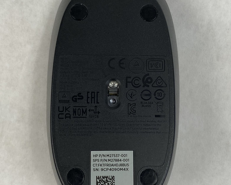 Lot of 3 HP 125 TPA-P001M USB Wired Mouse Tested