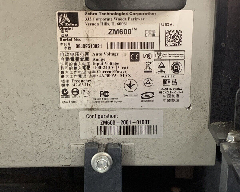 Zebra ZM600 200 DPi Label Printer Thermal Parallel USB Tested Prints For Parts
