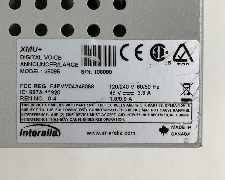 Interalia 28095 XMU+ Digital Voice Announcer
