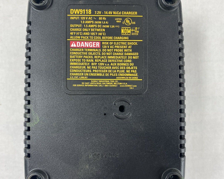Lot of 2 Dewalt DW9118 Ni-Cd 7.2v-14.4v Battery Charger Tested