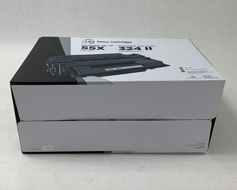 LD Toner Cartridge High Yield Black Compatible with HP 55X and Canon 324 II