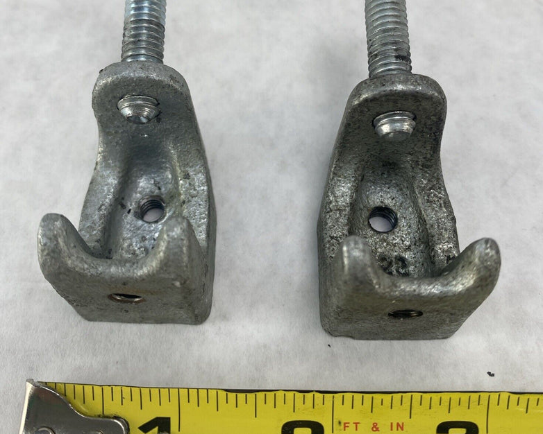 Lot( 2 ) Steel Beam Clamps 0.75 inch U Trough with 3/8" Mount Hole