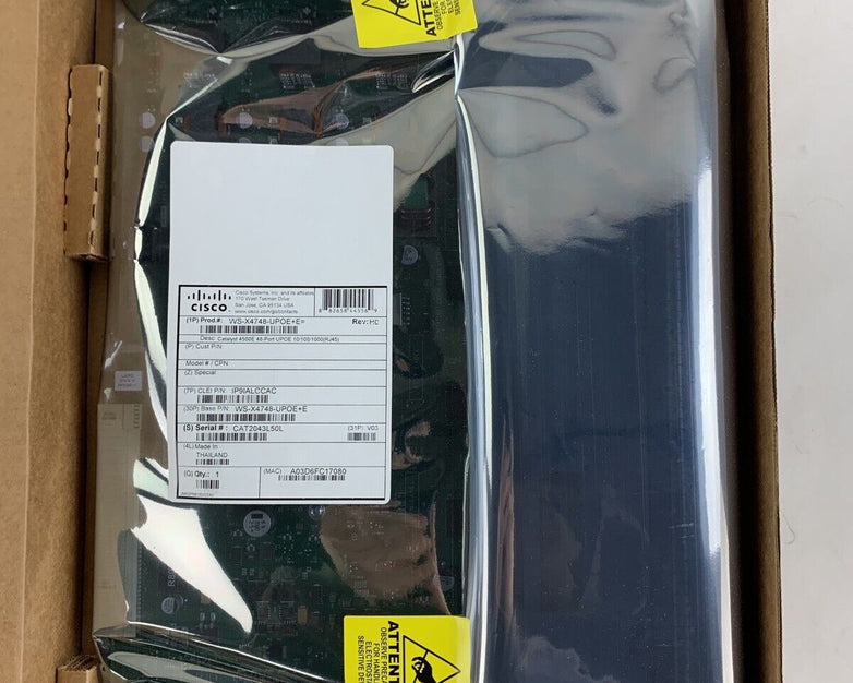 Cisco Catalyst WS-X4748-UPOE+E 4500-E UPoE Switch Line Card 48 Ports Box Opened
