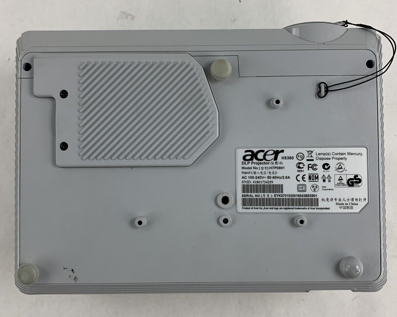 Acer H5360 DLP Projector Tested Powers Displays Has Bad Fans and Parts Repair