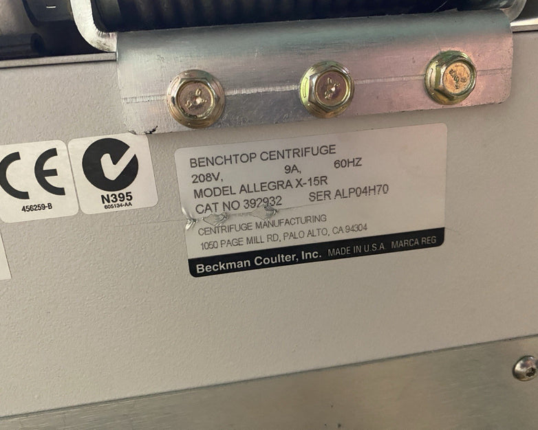 Beckman Coulter Allegra X-15R Refrigerated Centrifuge - S7 Sytem Error