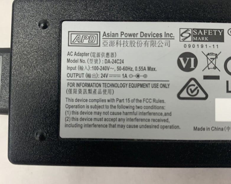 Lot 2 Genuine APD AC Adapter DA-24C24 24V 1A Power Supply 24W With OEM Cord