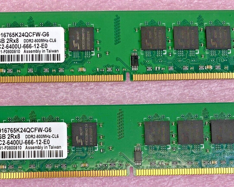 4x 1GB ProMOS V916765K24QCFW-G6 2Rx8 DDR2 800MHz CL6 PC2-6400U-66-12-E0