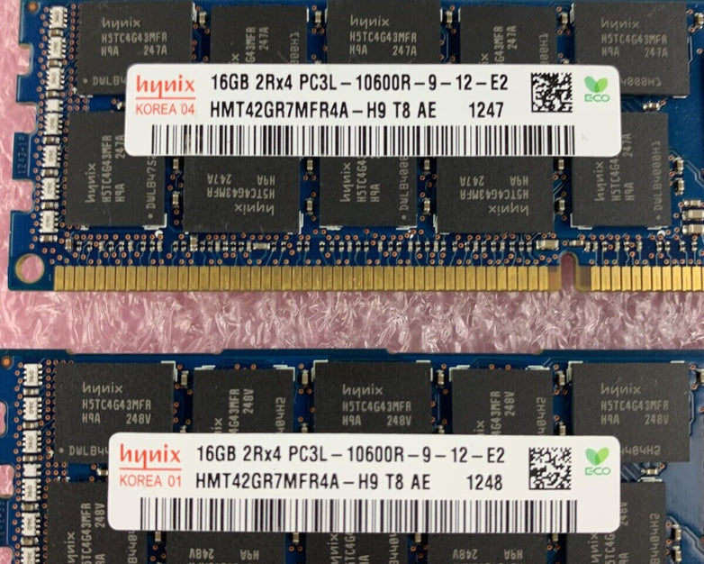 SK Hynix HMT351R7BFR8A-H9 8GB 2x4GB PC3L-10600R DDR3 Server Memory Lot of 8x