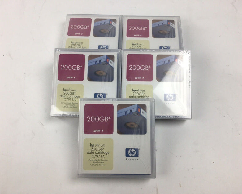 HP LTO-1 Ultrium 200GB Data Cartridge C7971A (Lot of 5)