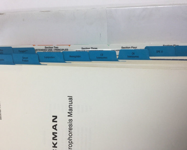 Paragon Electrophoresis Manual Beckman in Binder with Multiple Tabs