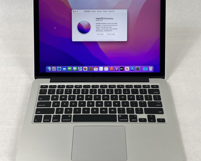Apple MacBook Pro A1502 2015 Retina 13" 2.7GHz i5 8GB RAM 120GB SSD os12.7.6