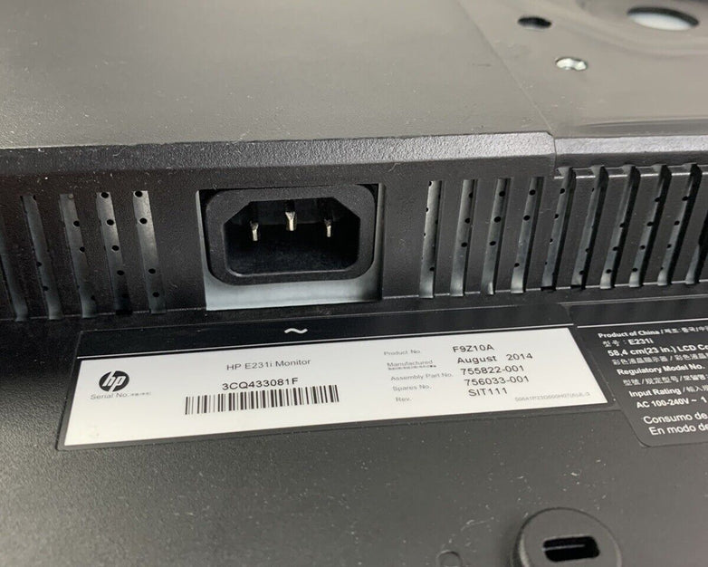 HP E231i 23" Monitor DP VGA Grade B No Stand Included