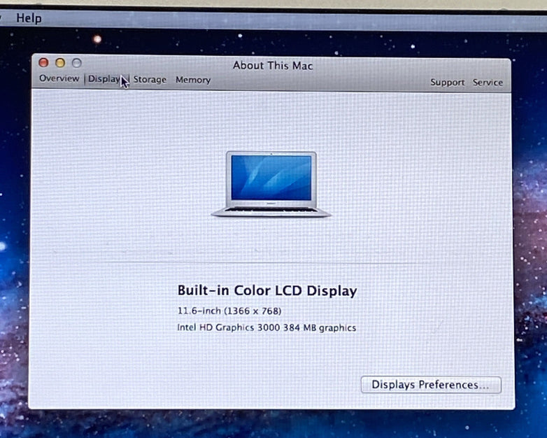 Apple MacBook Air A1370 2011 11" 1.6GHz Core i5 4GB RAM 120GB SSD os10.7.5