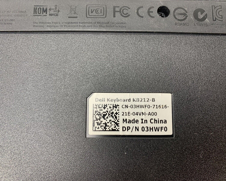 Dell Wired USB Keyboard KB212-B SK-8120 4G481/DJ454 5x