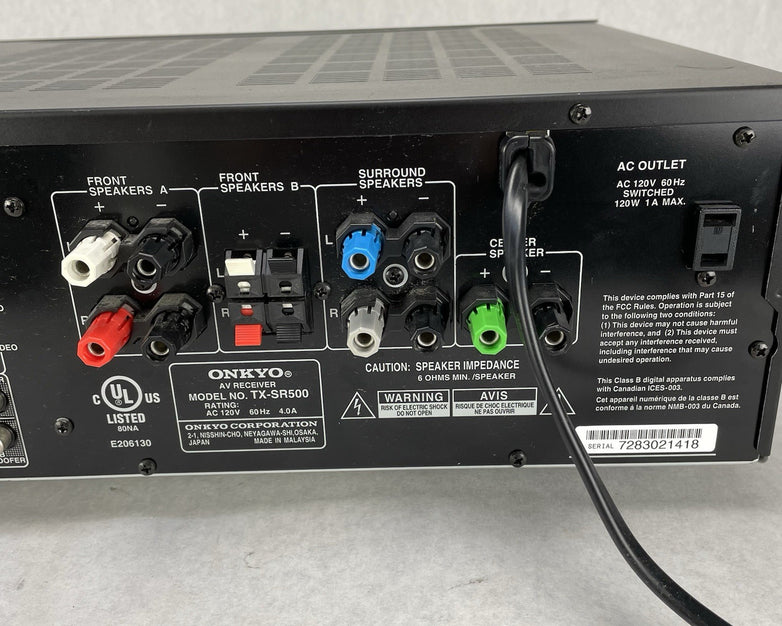 Onkyo TX-SR500 5.1 Ch. Home Theater AV Receiver Dolby Digital Power Tested