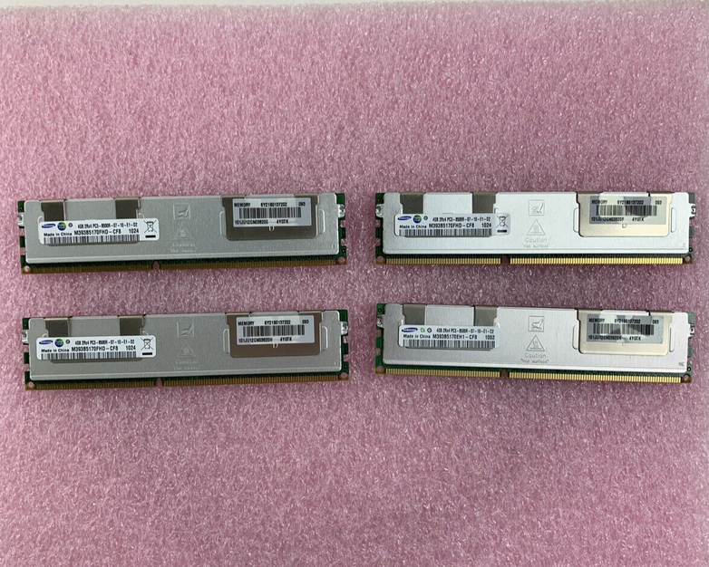 Samsung M393B5170FHD-CF8 4 GB 1067MHz ECC DDR3 Server RAM Module 2Rx4 Lot of 4x