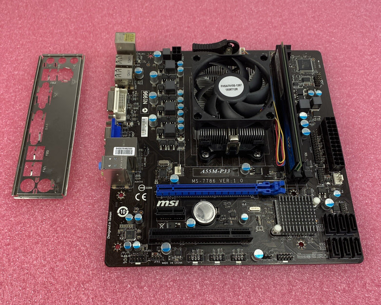 MSI A55M-P33 MS-7786 Motherboard Intel AMD A4-3400 2.7GHz 4GB RAM w/ Sheild