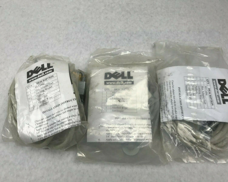Dell Cable Lock Premium Padlock Laptop Keyed Lock (Lot of 3)