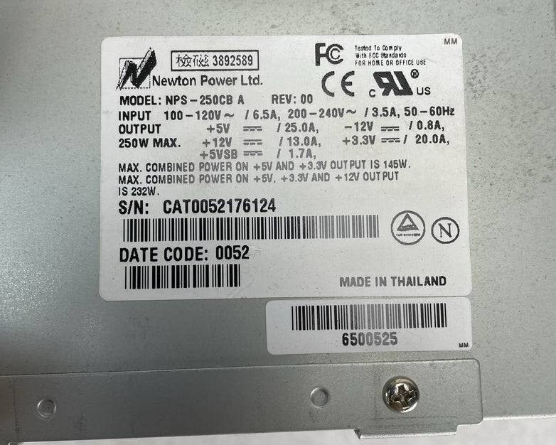 Newton Power NPS-250Cb Power Supply Atx 250W Tested