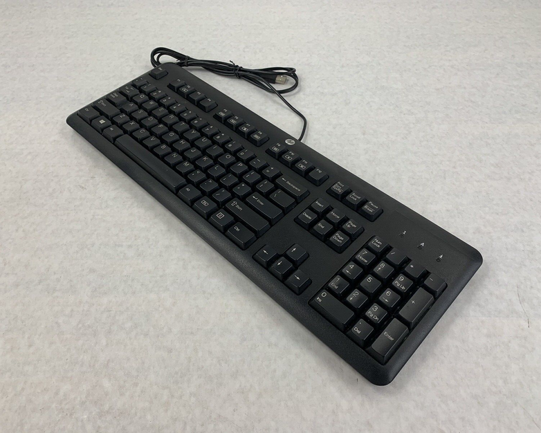 OEM Genuine HP Computer PC Desktop USB Slim US Keyboard Black KB57211 - Untested