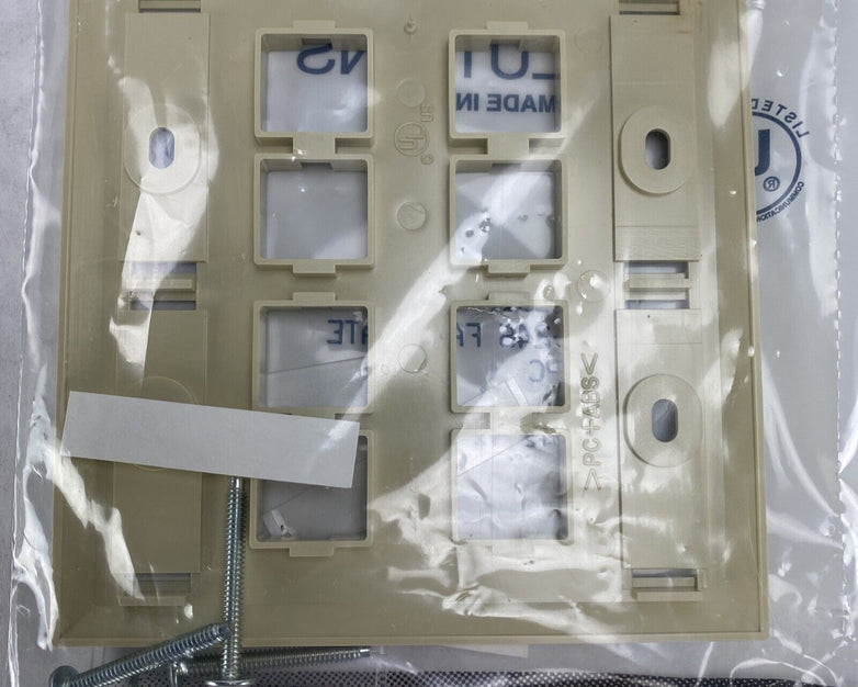 Lot( 2 ) Systimax 108685017 L Type M28L-246 8-Port Flush Mounted Faceplate Ivory