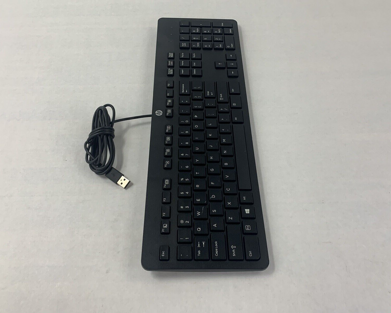 HP PH0U Slim USB Wired US Black Desktop Keyboard with Numpad