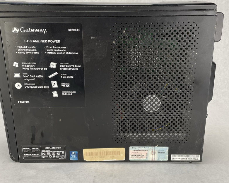 Gateway SX2802 SFF Core 2 Quad Q8300 2.50 GHz 4 GB RAM No HDD No OS