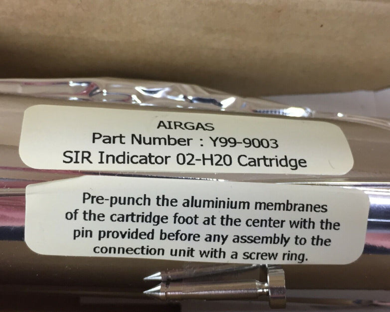 Airgas Y99-9003 SIR Indicator 02-H20 Cartridge