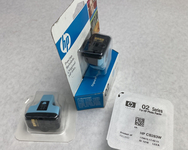 Lot(3) HP PhotoSmart Light Cyan 02 Ink Cartridge New in Box Genuine Expired2009