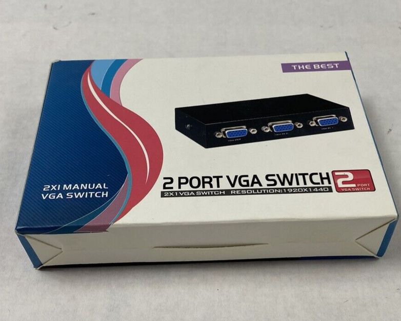 Lot of 2 Panlong 2 Port VGA Switch 2x1 VGA Switch 1920x1440