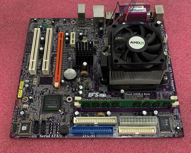 ECS C510M-M Motherboard AMD Athlon 64 x2 2GHz 2GB RAM w/Shield