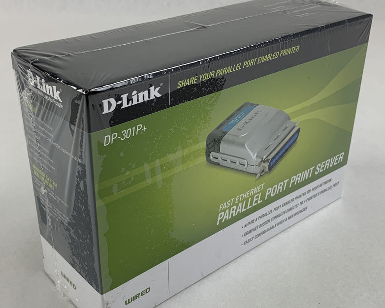 D-Link DP-301P+ Fast Ethernet Parallel 1 Centronics Port Print Server New