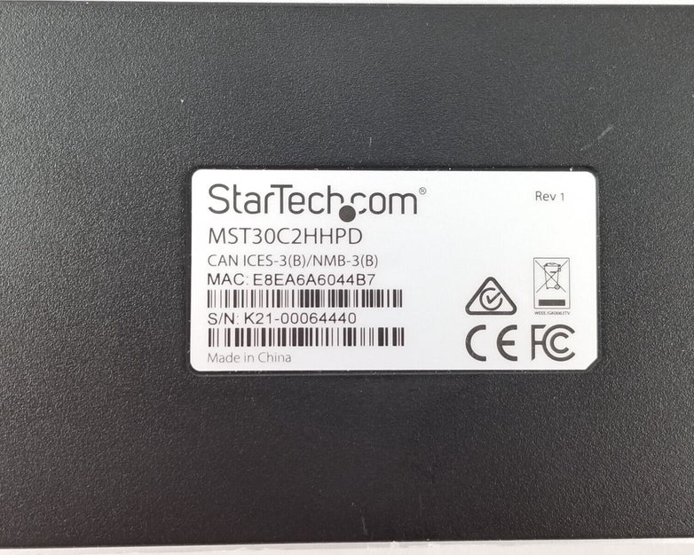 StarTech MST30C2HHPD Dual Monitor USB-C Docking Station No AC Adapter