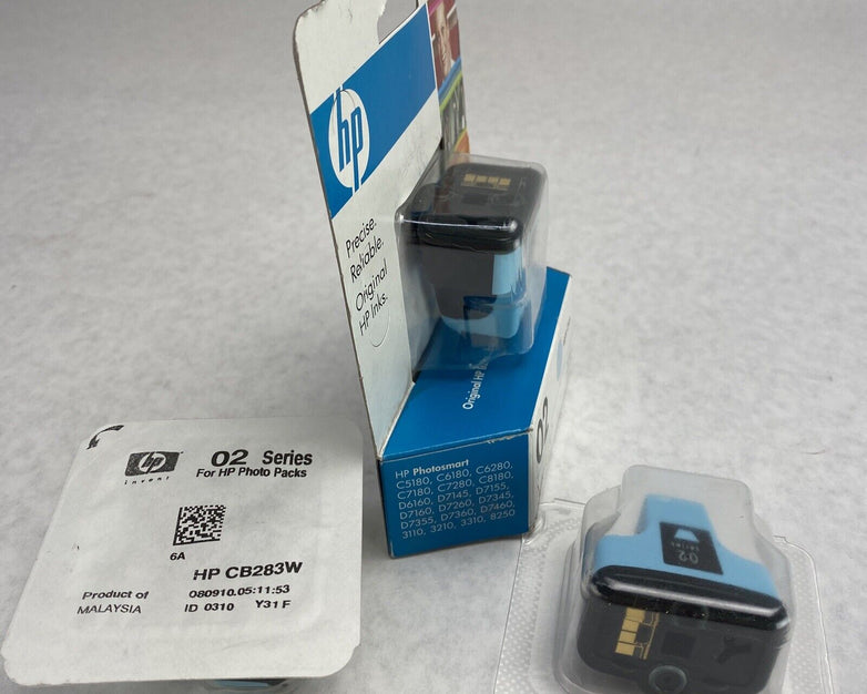 Lot(3) HP PhotoSmart Light Cyan 02 Ink Cartridge New in Box Genuine Expired2009