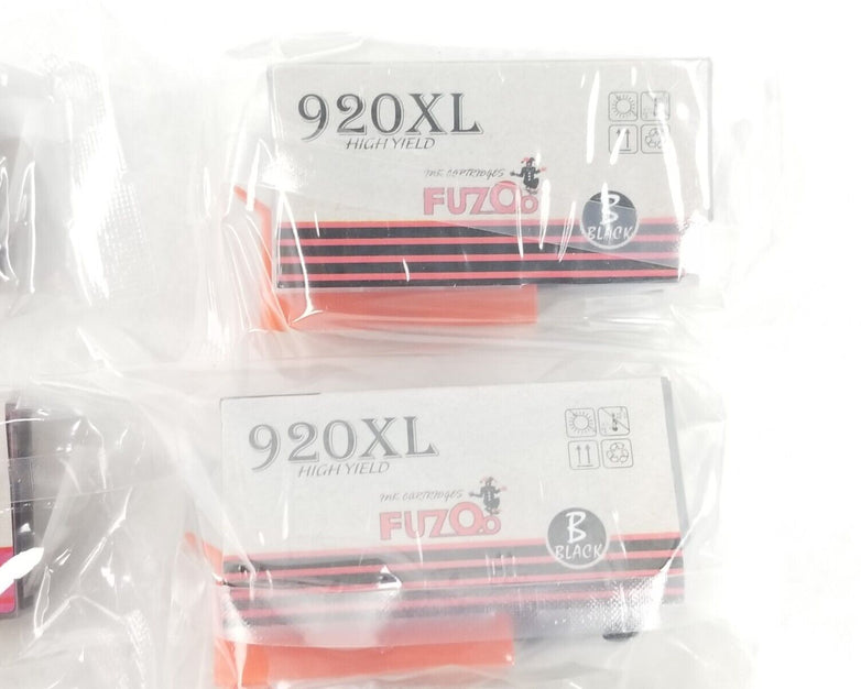 Fuzoo 2 Sets 920XL For OfficeJet 6000 6500 7000 7500 Plus 2 Black Cartridge