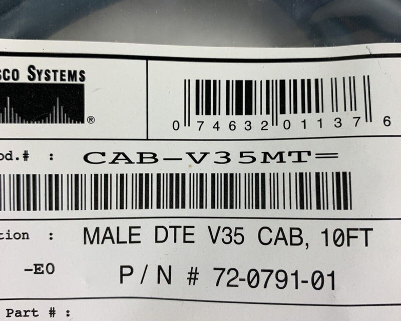 Cisco CAB-V35MT Male DTE V35 10FT Cable 72-0791-01