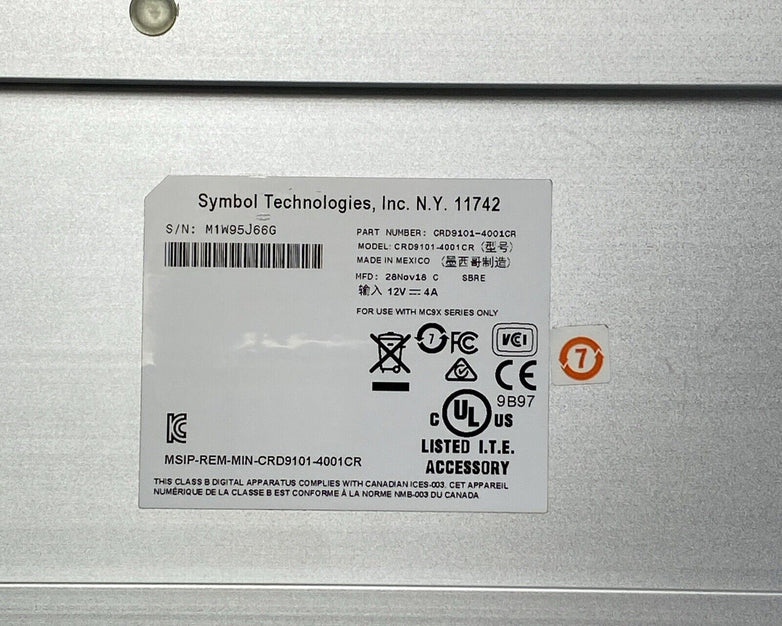 Symbol Motorola CRD9101-4001CR 4 Slot Charge Cradle Dock - No Power Adapter