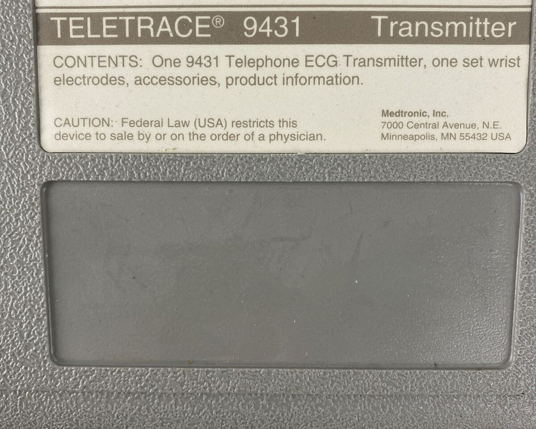 Medtronic Teletrace 9431 Telephone ECG Transmitter Port