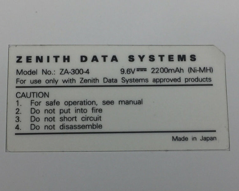 Vintage Zenith Data Systems ZA-300-4 FSCM 6X803 Battery Pack NIB