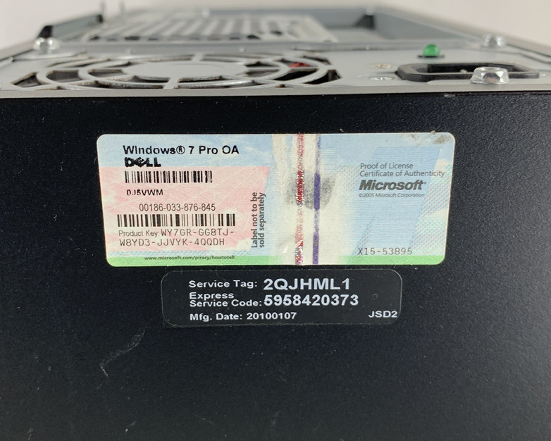 Dell Vostro 220 MT Intel Core 2 Quad Q8300 2.5 GHz 2 GB RAM No HDD No OS