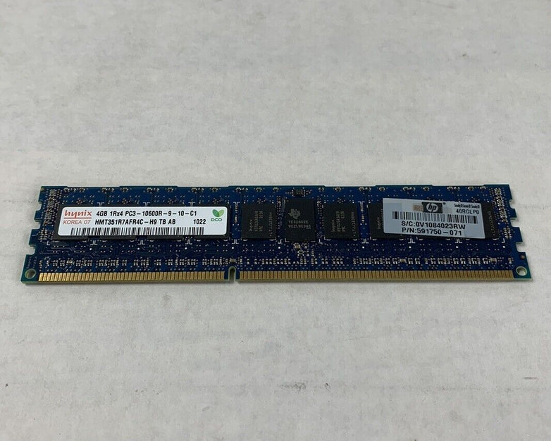 Hynix 24GB Kit 6x4GB 1Rx4 PC3-10600R-9-10-C1 HMT351R7AFR4C-H9 TB AB Server Ram