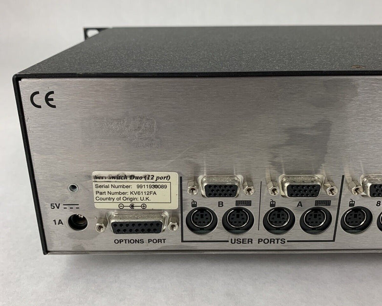 Black Box ServSwitch DUO R2 P/N KV6112FA Tested Auto Scan Button Missing Cover