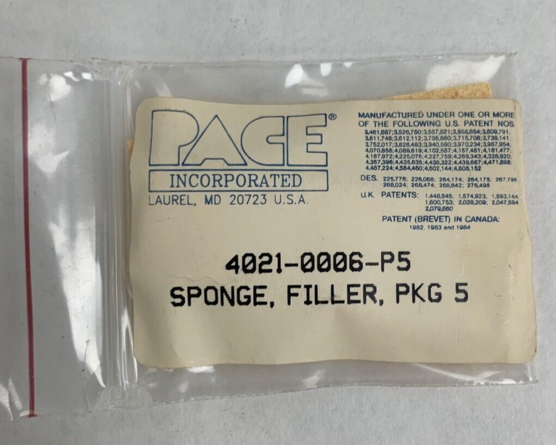 Pace 4021-0006-P5 Replacement Sponge Pack of 5 New