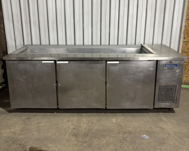 McCall STA-30-SS Restaurant 3 Door Prep Cooler w/ Salad Bar Buffet Top