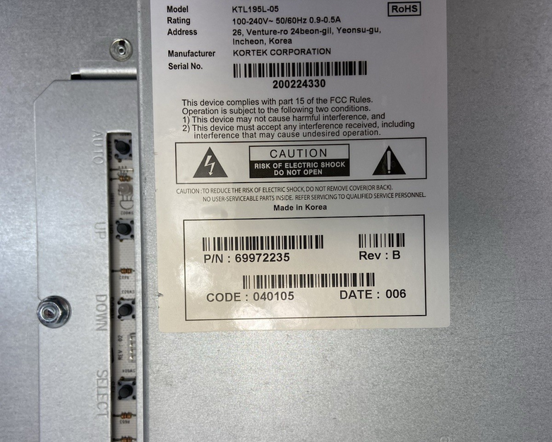 Kortek KTL195L-05 TFT LCD 19’’ Touchscreen Monitor - Needs Repair - No Bezel