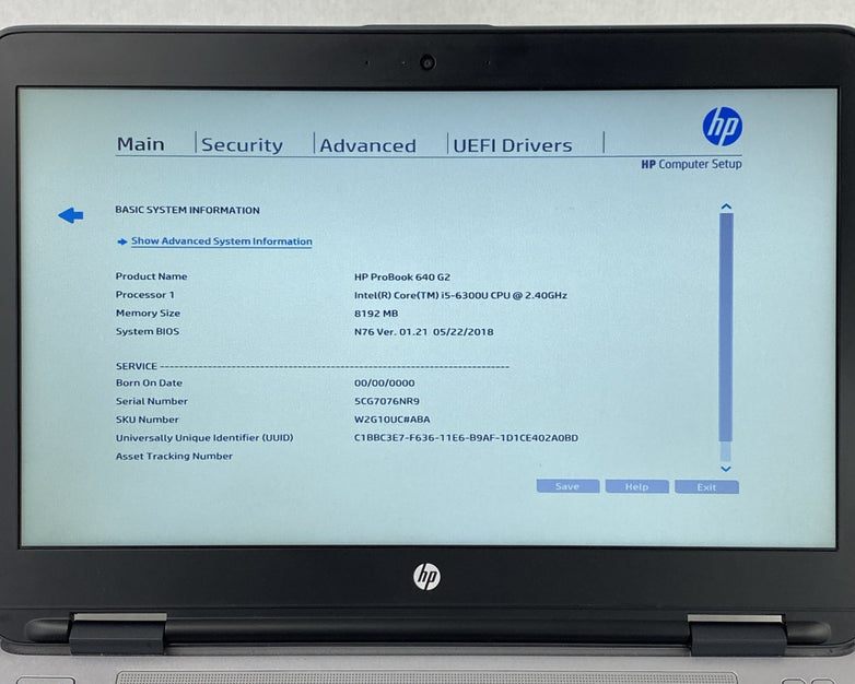 HP ProBook 640 G2 Intel Core i5-6300U 2.40 GHz 8 GB RAM 14" No HDD No OS
