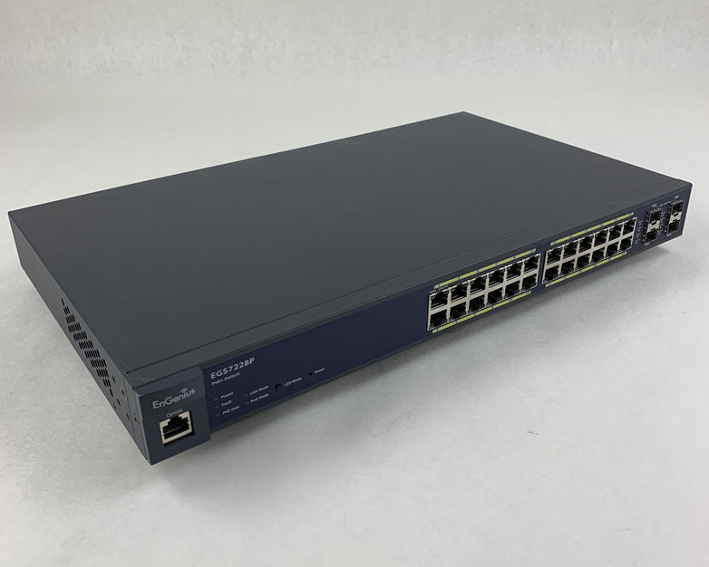EnGenius EGS7228P 24 Port PoE Layer 2 Managed Switch Tested Reset