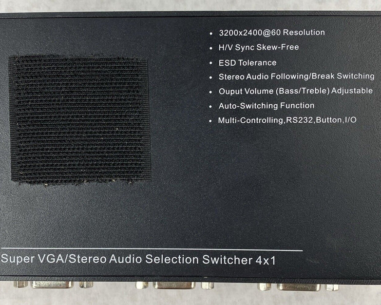 Aurora AS-41V R2 4 x 1 Super VGA Stereo Audio Selection Switcher with PSU