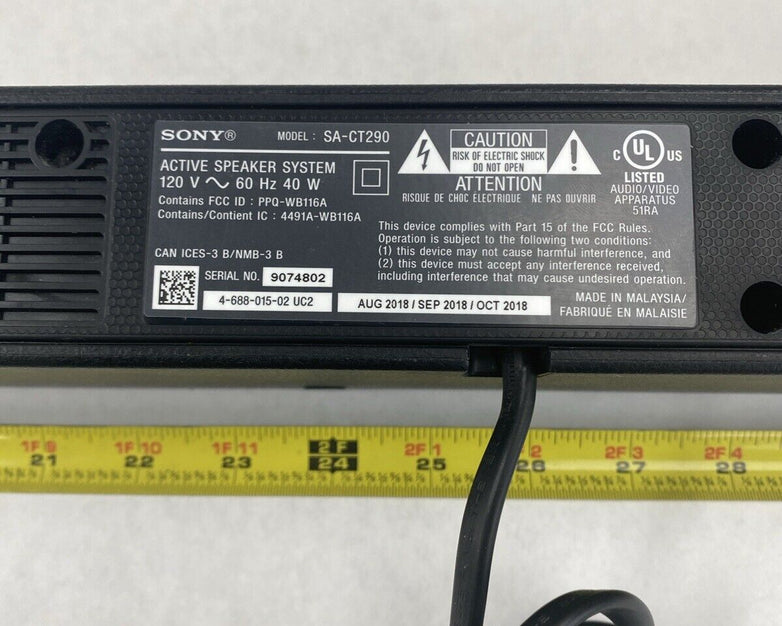Sony SA-CT290 2.1-Channel Soundbar Tested WITH REMOTE