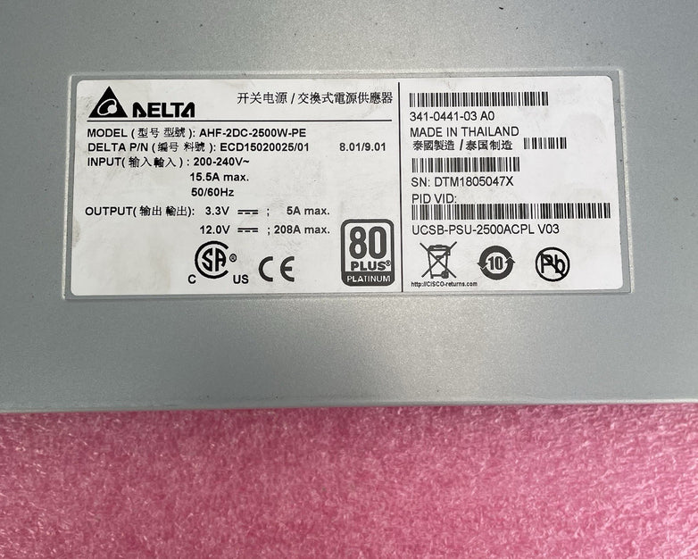 Delta AHF-2DC-2500W- PE 2500W Platinum Power Supply